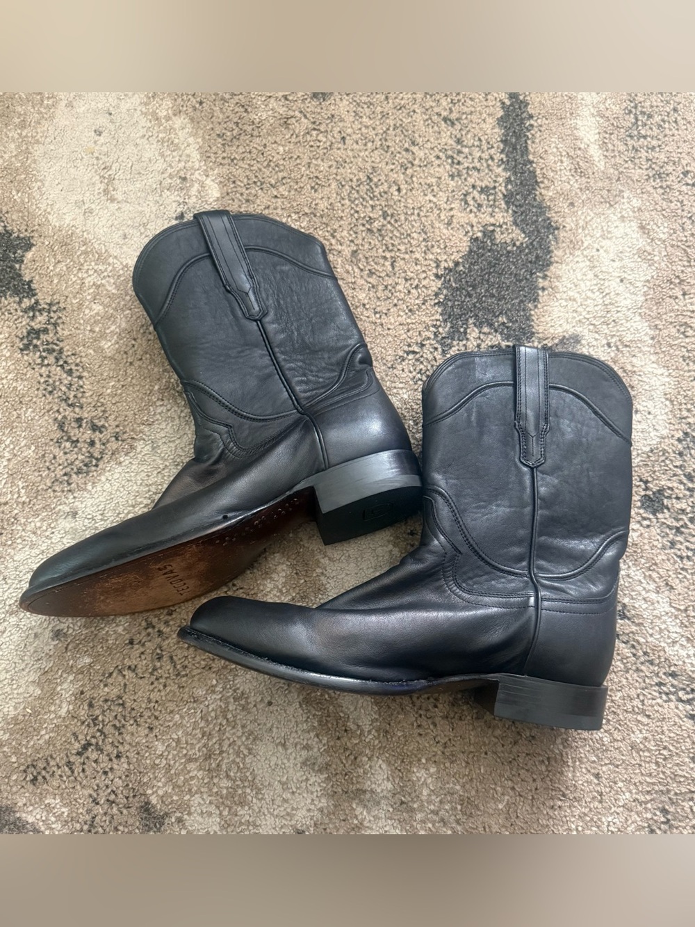 Tecovas Black Leather Cowboy Boots
